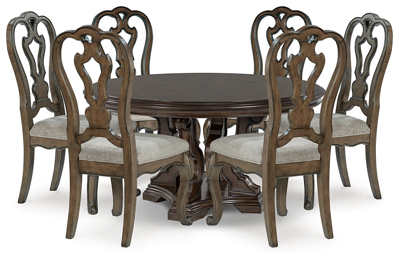 Maylee Dining Table and 6 Chairs with Storage