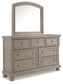 Lettner California King Panel Bed with Mirrored Dresser