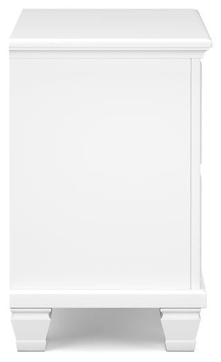 Fortman Full Panel Bed with Mirrored Dresser, Chest and Nightstand