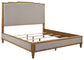 Sharlance California King Upholstered Panel Bed with Mirrored Dresser