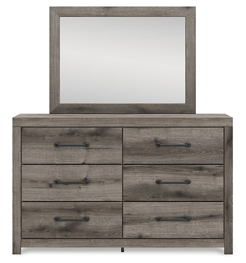 Graystorm Twin Panel Bed with Mirrored Dresser, Chest and Nightstand