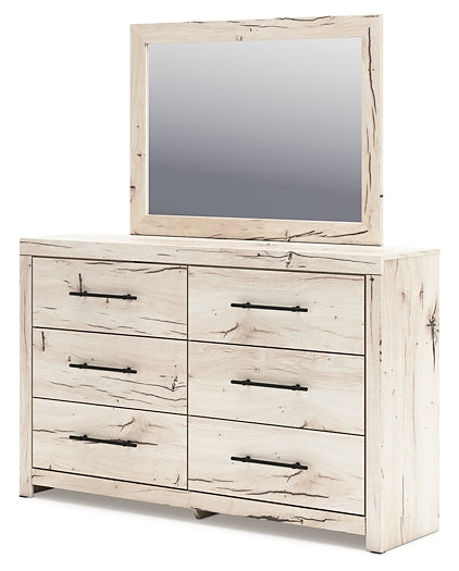 Lawroy Twin Panel Bed with Mirrored Dresser and Nightstand