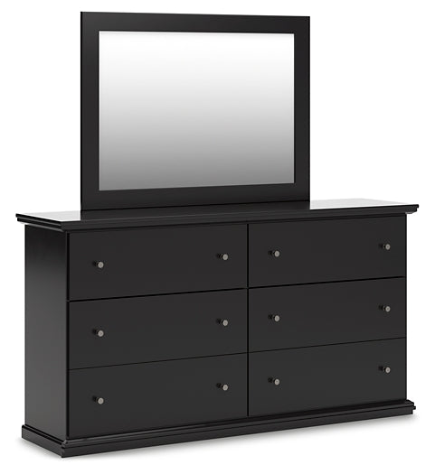 Maribel Full Panel Bed with Mirrored Dresser, Chest and Nightstand