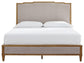 Sharlance King Upholstered Panel Bed with Mirrored Dresser, Chest and Nightstand