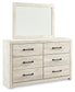 Cambeck Queen Panel Bed with Mirrored Dresser and Nightstand