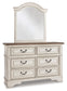 Realyn Twin Panel Bed with Mirrored Dresser, Chest and Nightstand