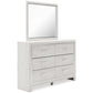 Altyra King Panel Bookcase Bed with Mirrored Dresser