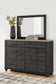 Nanforth King/California King Panel Headboard with Mirrored Dresser and Nightstand